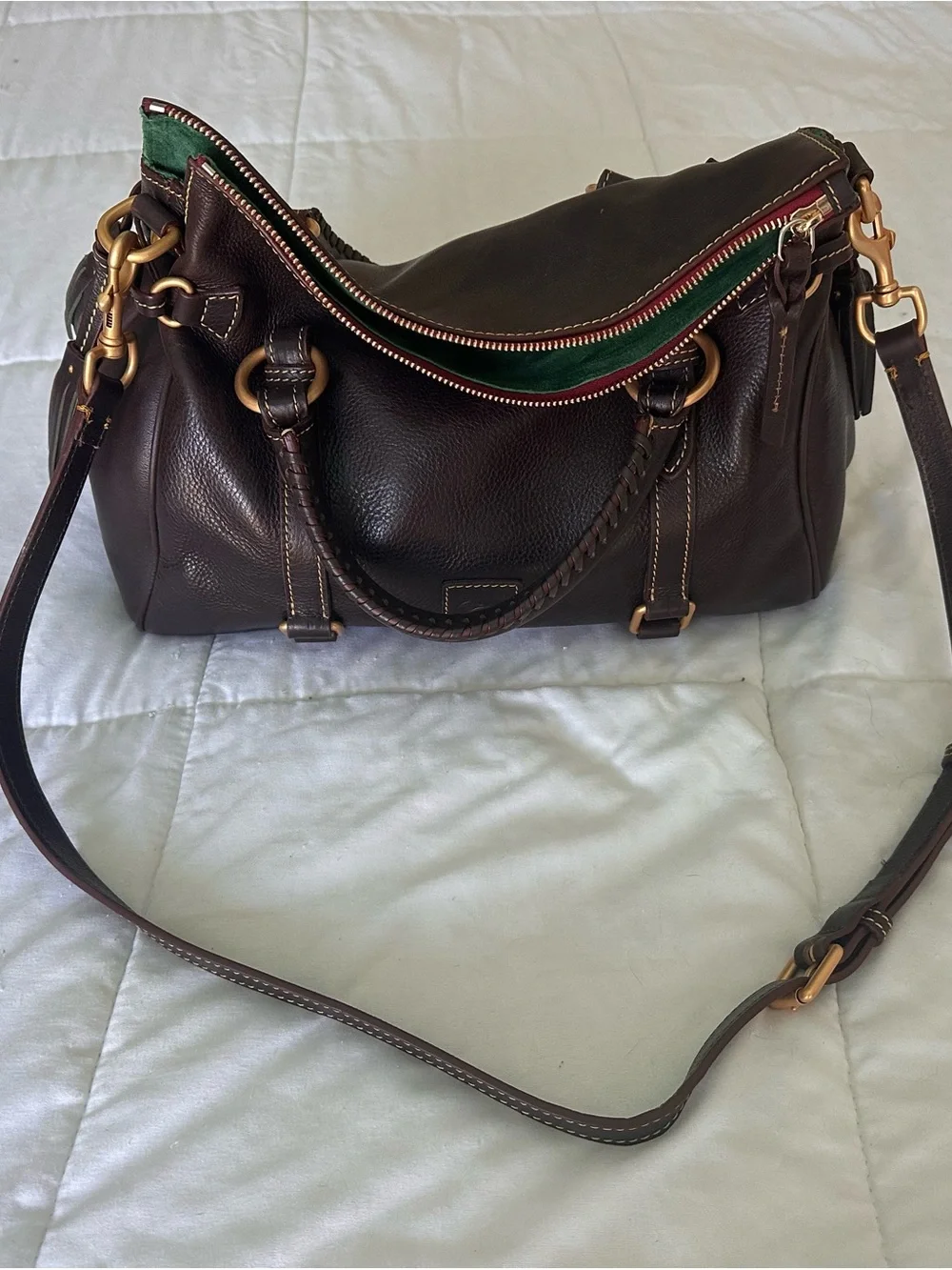 Dooney and Bourke Large Florentine Satchel in Brown Tmoro